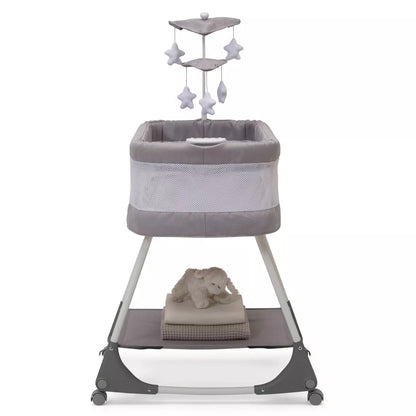 Simmons Kids' Shooting Star Rocking Bassinet with Airflow Mesh - Platinum