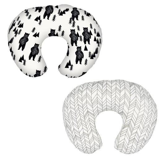 Vextronic Nursing Pillow Cover 2 Pack Nursing Pillow Slipcovers for Breastfeeding Moms, Ultra-Soft Fit Standard Infant Nursing Pillows & Positioners for Baby Boy Girl