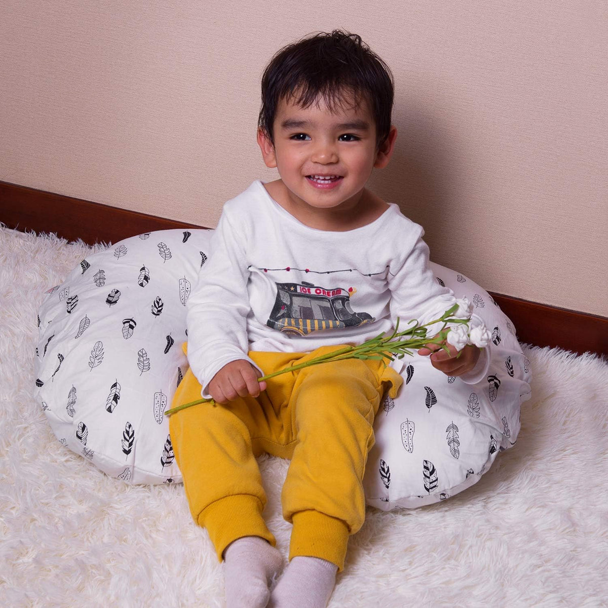 ALVABABY Nursing Pillow Cover Slipcover,Soft and Comfortable,Feathers Design,Maternity Breastfeeding Newborn Infant Feeding Cushion Cover ZT01