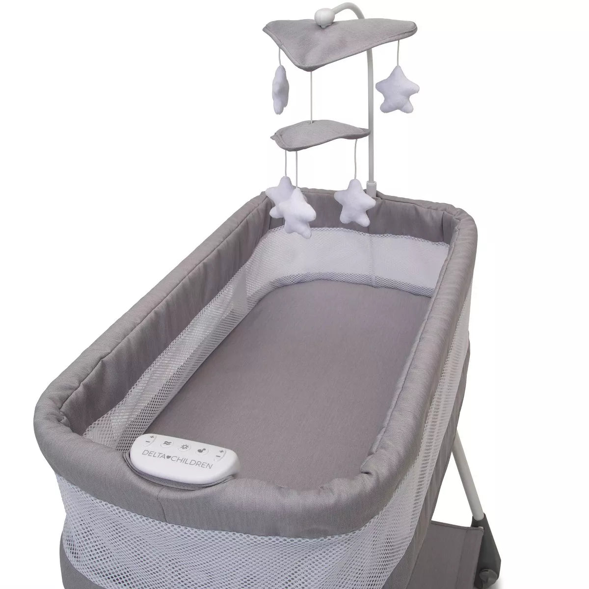 Simmons Kids' Shooting Star Rocking Bassinet with Airflow Mesh - Platinum