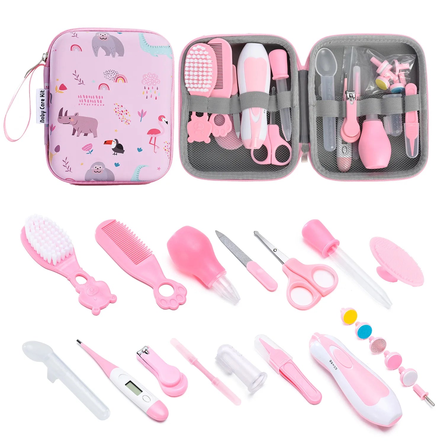 20PCS Baby Grooming and Health Kit Safety Care Set Newborn Nursery Health Care Set with Hair Comb Nail Trimmer Nose Cleaner