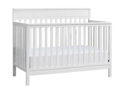 Castle Hill 4-In-1 Convertible Crib, Barn White, GREENGUARD Gold Certified, Wooden Crib