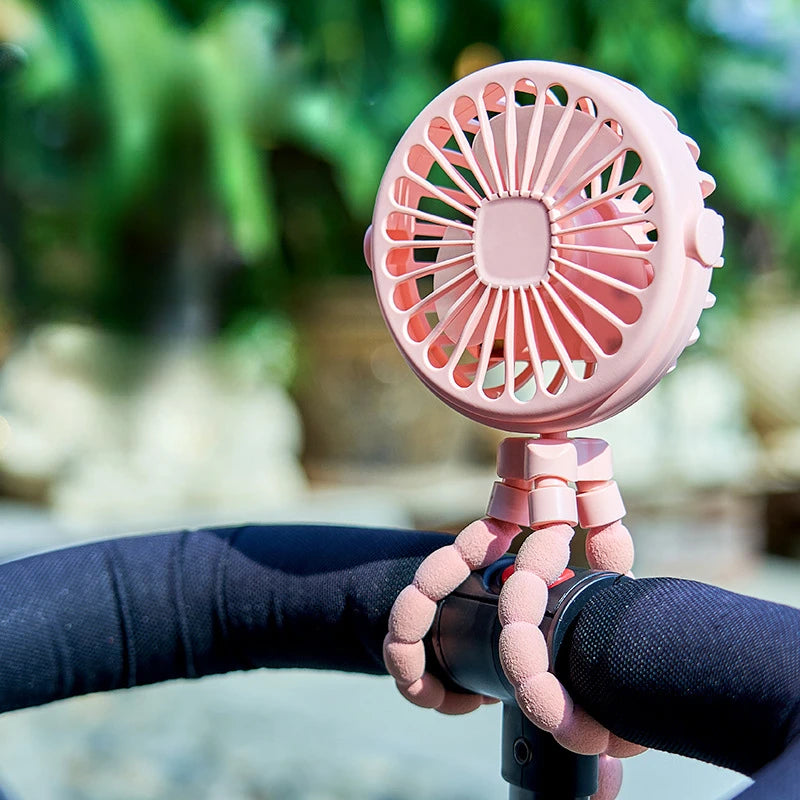 Fan for Cart Stroller Fans Portable Outdoor Fan Clip on for Baby 600Mah USB Rechargeable Handheld Electric Fan for Home 3 Speeds
