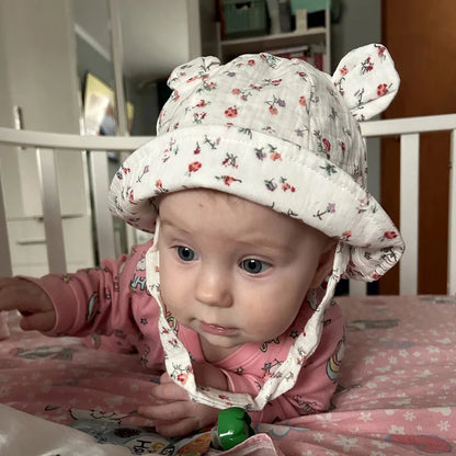 Muslin Cotton Baby Hat Summer Infant Cap Panama for Kids Soft Baby Sun Hats Girls Boys Bucket Hat Accessories Children 3-12M