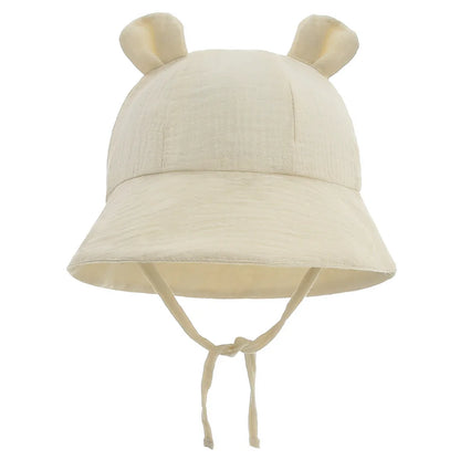 Muslin Cotton Baby Hat Summer Infant Cap Panama for Kids Soft Baby Sun Hats Girls Boys Bucket Hat Accessories Children 3-12M