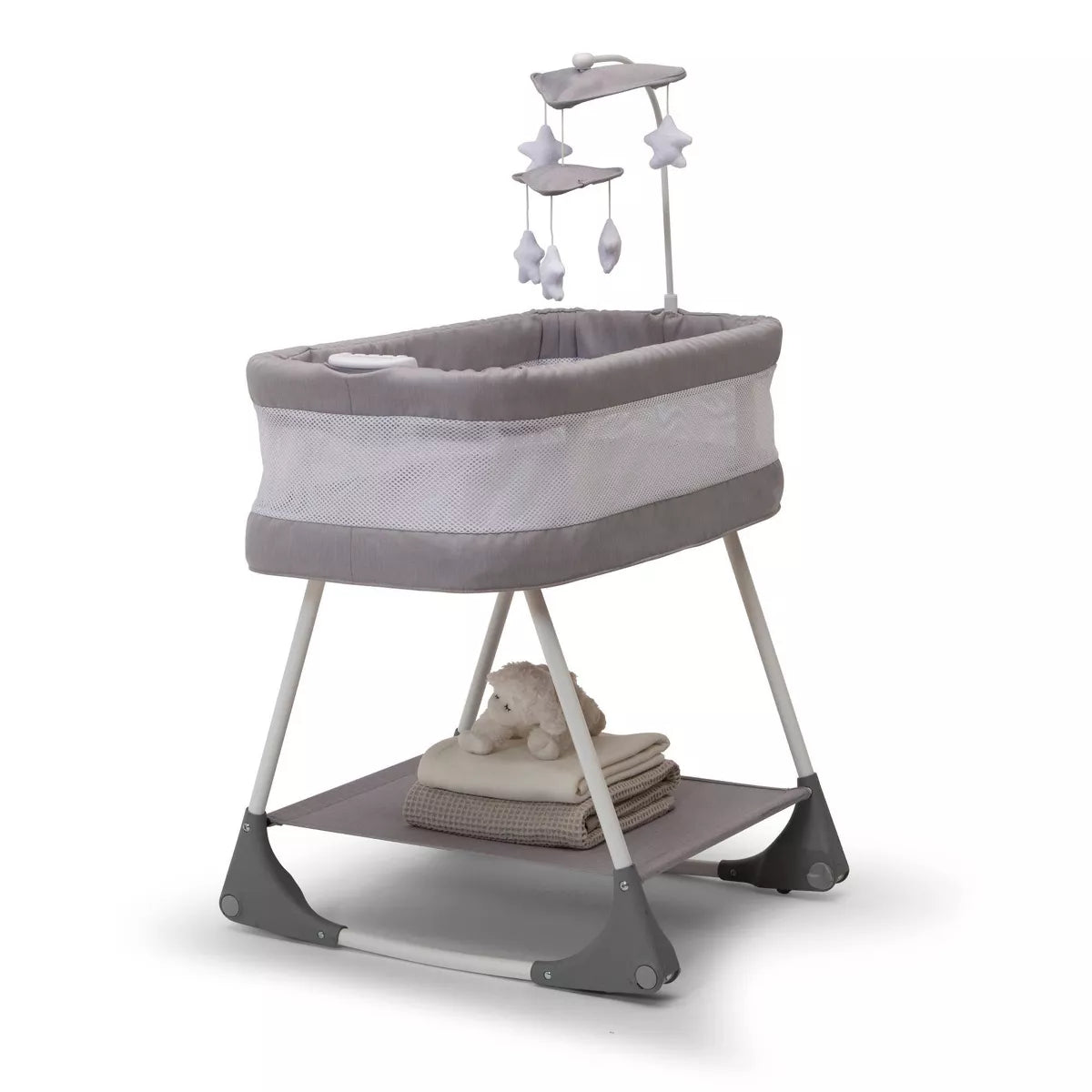 Simmons Kids' Shooting Star Rocking Bassinet with Airflow Mesh - Platinum