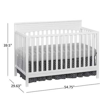 Harper 4-In-1 Convertible Crib, Snow White, GREENGUARD Gold Certified, Wooden Crib