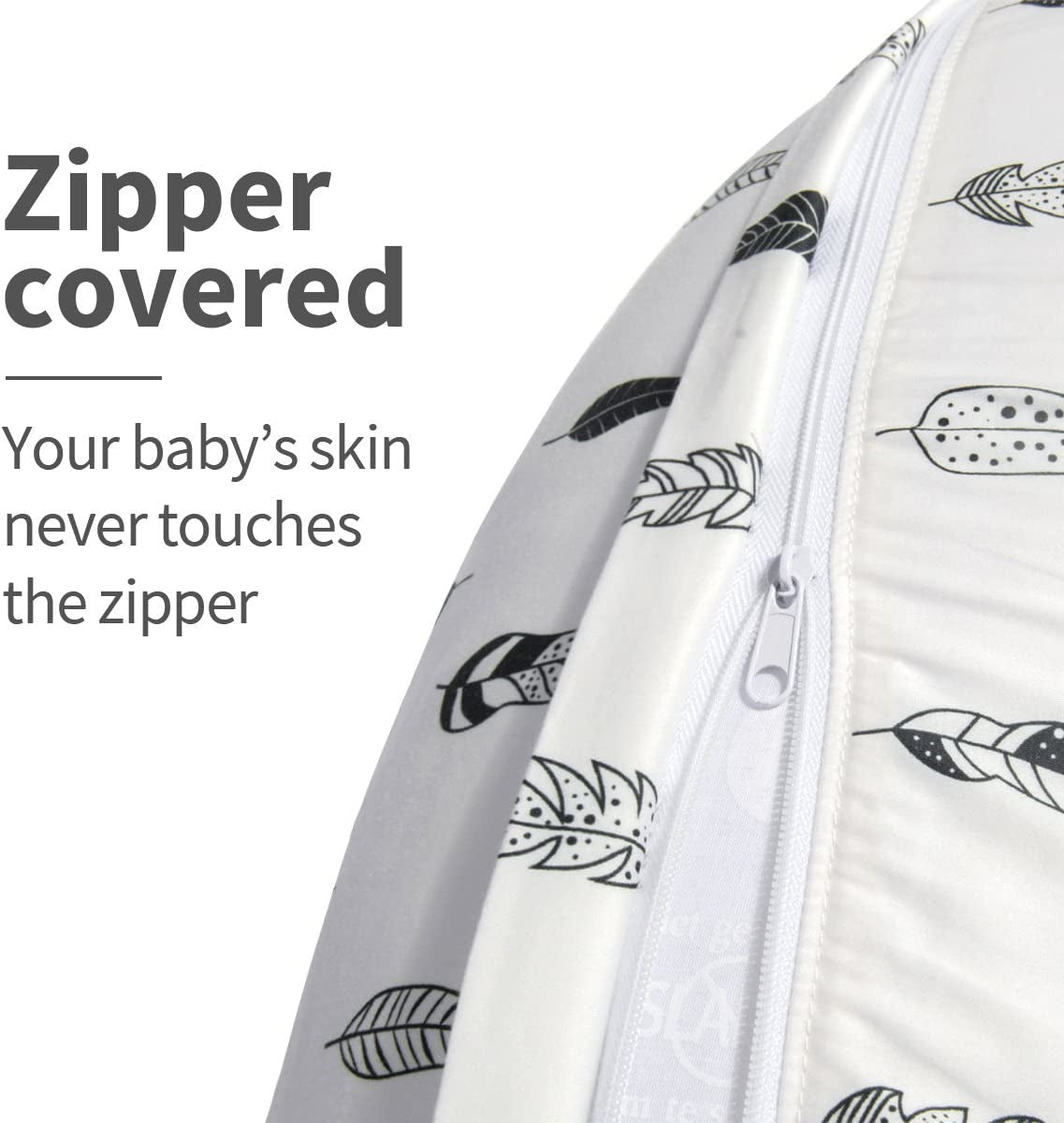 ALVABABY Nursing Pillow Cover Slipcover,Soft and Comfortable,Feathers Design,Maternity Breastfeeding Newborn Infant Feeding Cushion Cover ZT01