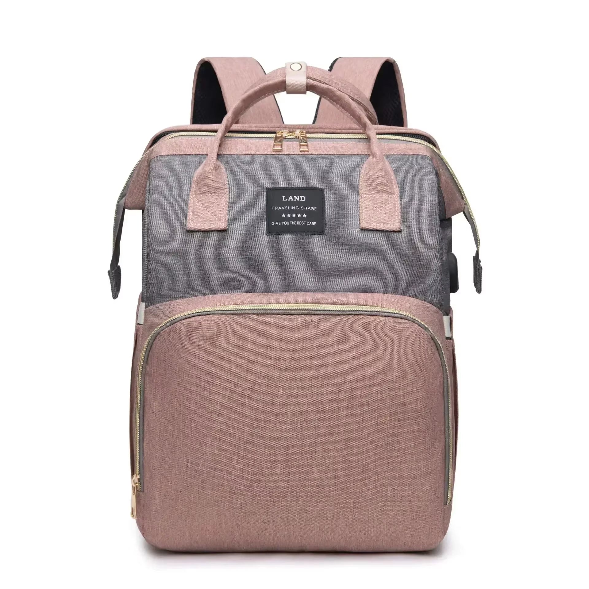 Mommy Bag Lightweight Portable Folding Crib Bed Large-Capacity Travel Maternity Bags Baby Backpack Female Mommy Outting Bag Gift