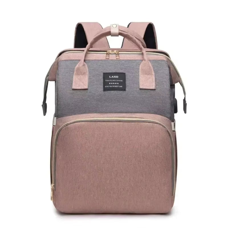 Mommy Bag Lightweight Portable Folding Crib Bed Large-Capacity Travel Maternity Bags Baby Backpack Female Mommy Outting Bag Gift